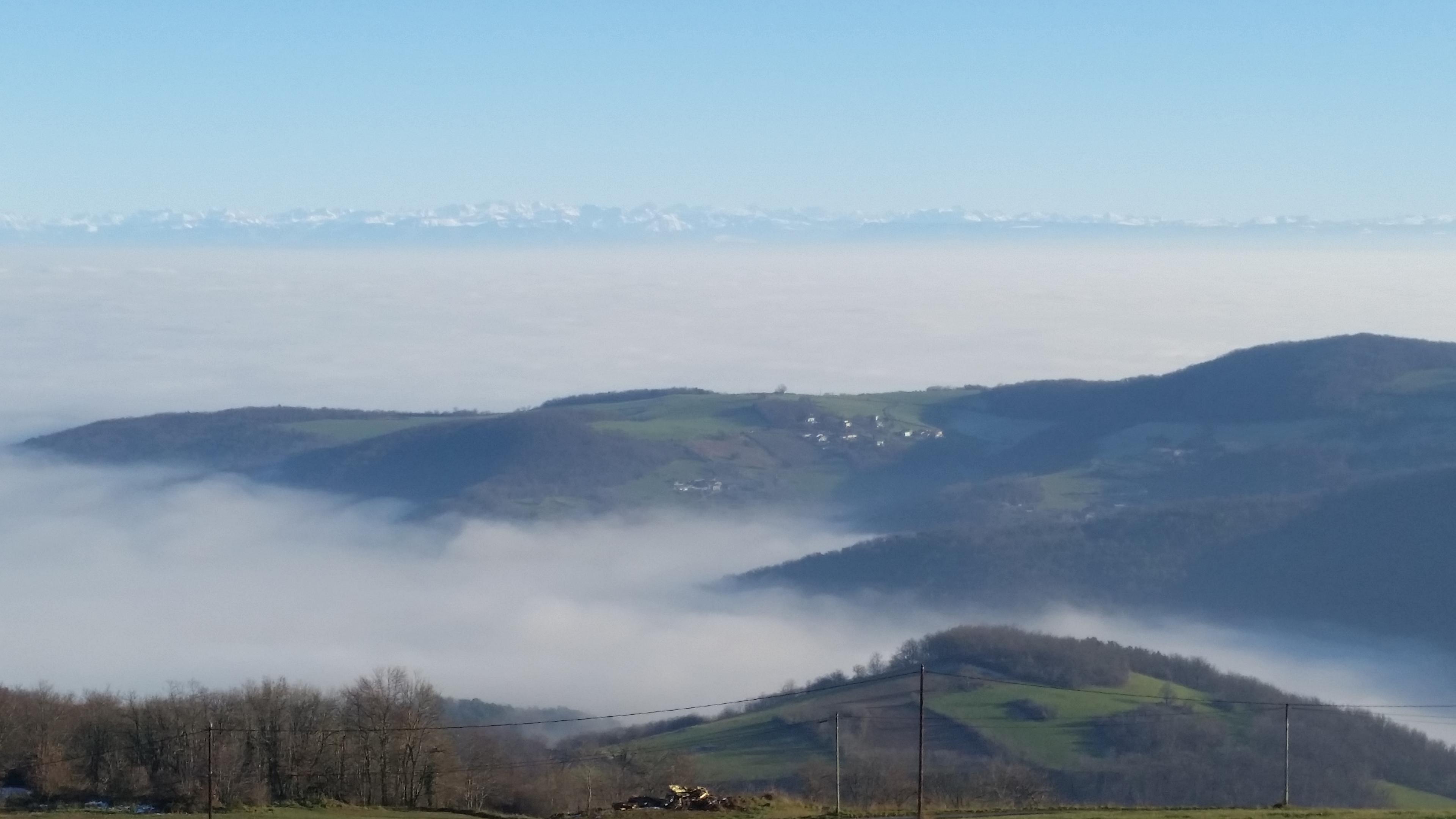 Inversion thermique Mts. du lyonnais 7° à 800 M Lyon 0° le 29-12